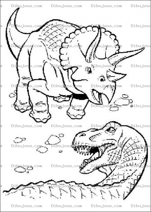 Dibujo para colorear Pelea de Dinosaurios