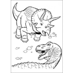 Dibujo para colorear Pelea de Dinosaurios
