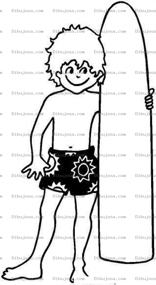 Dibujo para colorear Dibujo De Nino Surfista Para Pintar Y Colorear