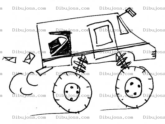 Dibujo para colorear Carro Llantas Grandes Para Pintar Y Colorear
