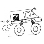 Dibujo para colorear Carro Llantas Grandes Para Pintar Y Colorear