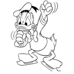 Dibujo para colorear Pato Donald En Patines Para Pintar Y Colorear