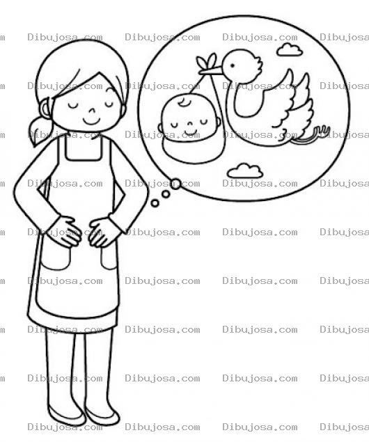 Dibujo para colorear Dibujo De Mujer Deseando Quedar Embarazada Para Pintar Y Colorear