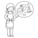 Dibujo para colorear Dibujo De Mujer Deseando Quedar Embarazada Para Pintar Y Colorear