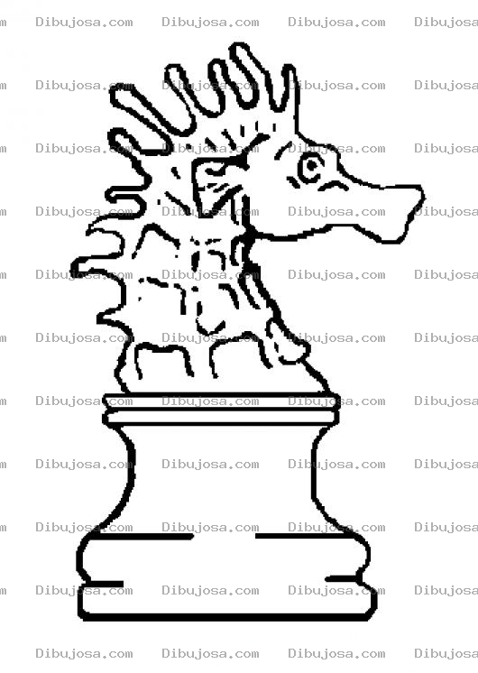 Dibujo para colorear Caballito De Ajedrez Con Cabeza De Caballito De Mar Para Pintar Y Colorear