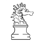 Dibujo para colorear Caballito De Ajedrez Con Cabeza De Caballito De Mar Para Pintar Y Colorear