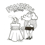 Dibujo para colorear Dibujo De Cumpleanos Numero Cuarenta Para Pintar Y Colorear Mujer De 4 Decadas