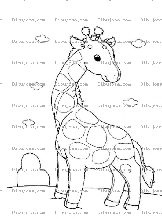 Dibujo para colorear Dibujo De Jirafita Para Pintar Y Colorear Jirafa Chiquita