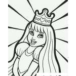 Dibujo para colorear Dibujo De Princesa Con Corona De Corazon Para Pintar Y Colorear