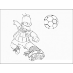 Dibujo para colorear Homero Jugando Futbol Para Pintar Y Colorear