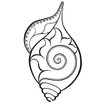 Dibujo para colorear Dibujo De Caracol Decorado Con Una Flor Para Pintar Y Colorear