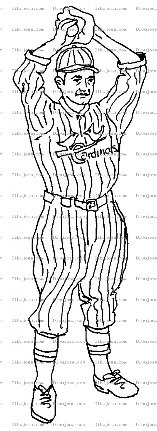 Dibujo para colorear Pelotero De Los Cardinales Para Pintar Y Colorear Beisbolista De Los Cardinals
