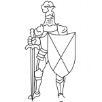 Dibujo para colorear Dibujo De Caballero Con Armadura De Hierro Para Pintar Y Colorear