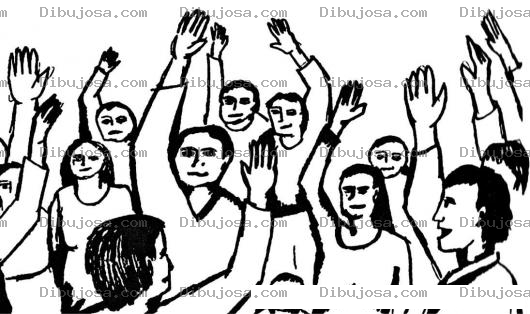 Dibujo para colorear Dibujo De Gente Levantando La Mano Para Pintar Y Colorear