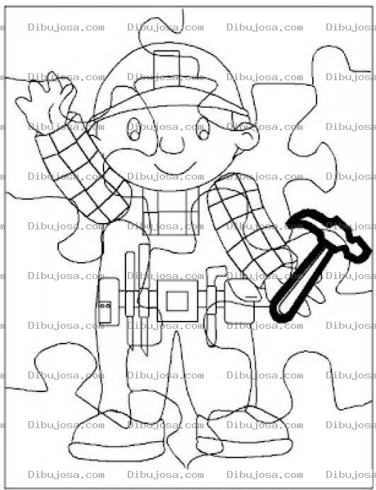 Dibujo para colorear Rompecabezas De Bob El Constructor Para Pintar Y Colorear
