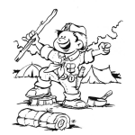 Dibujo para colorear Dibujo De Chico Scout Para Pintar Y Colorear Ninoscout En Un Campamento