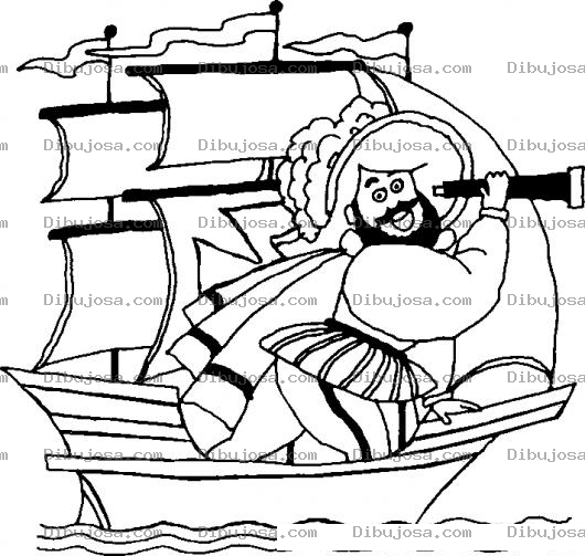 Dibujo para colorear Critobalcolon Dibujo De Cristobal Colon En Su Barco Para Pintar Y Colorear