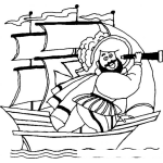 Dibujo para colorear Critobalcolon Dibujo De Cristobal Colon En Su Barco Para Pintar Y Colorear
