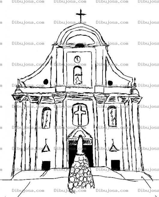 Dibujo para colorear Dibujo De Iglesia Catolica Para Pintar Y Colorear