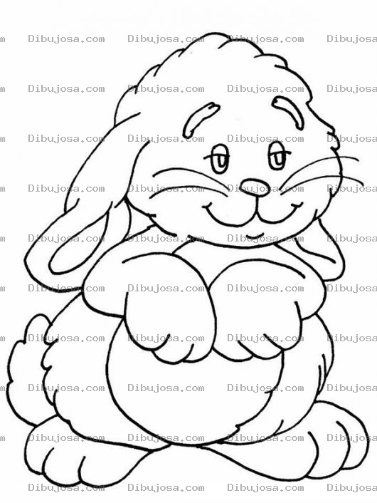 Dibujo para colorear Conejito Inocente Para Pintar Y Colorear