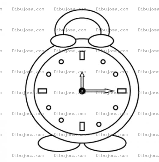 Dibujo para colorear Dibujo De Reloj Despertador Para Pintar Y Colorear
