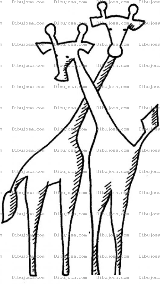 Dibujo para colorear Pareja De Jirafas Para Pintar Y Colorear