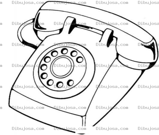 Dibujo para colorear Dibujo De Telefono Analogo Viejo Para Pintar Y Colorear Telefono De Disco Con Numeros Discados
