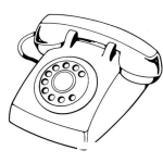 Dibujo para colorear Dibujo De Telefono Analogo Viejo Para Pintar Y Colorear Telefono De Disco Con Numeros Discados