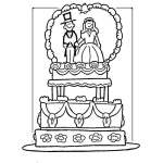 Dibujo para colorear Dibujo De Pastel De Bodas Para Pintar Y Colorear