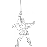 Dibujo para colorear Dibujo De Hercules Con Espada Para Pintar Y Colorear