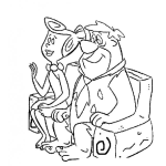 Dibujo para colorear Pedro Y Vilma Picapiedra Sentados En Un Sofa Para Pintar Y Colorear