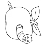 Dibujo para colorear Dibujo De Gusanito En Manzana Para Pintar Y Colorear