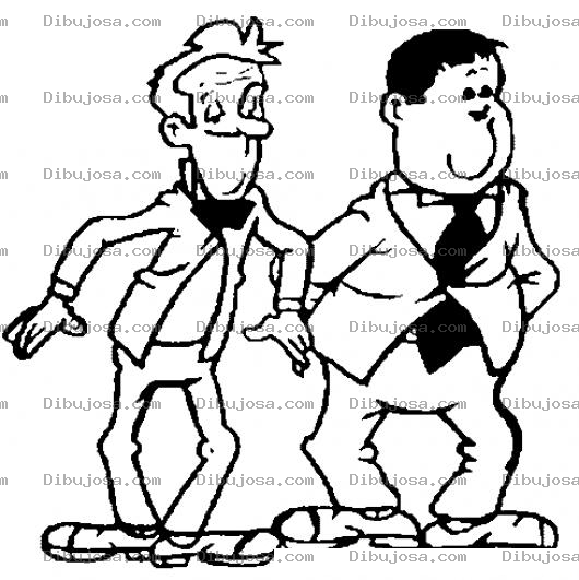 Dibujo para colorear Dibujo De Un Flaco Y Un Gordo Para Pintar Y Colorear