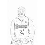 Dibujo para colorear Derekfisher.com Dibujo De Dereck Fisher Jugados Numero 2 De Los Lakers De La Nba Para Pintar Y Colorea A Derek Fischerr