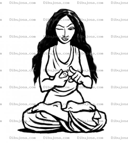 Dibujo para colorear Dibujo De Mujer Haciendo Yoga Para Colorear