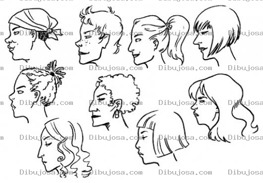 Dibujo para colorear Perfiles De Mujres Para Pintar Y Colorear