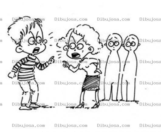 Dibujo para colorear Dibujo De Hombre Y Mujer Peleando Para Pintar Y Colorear