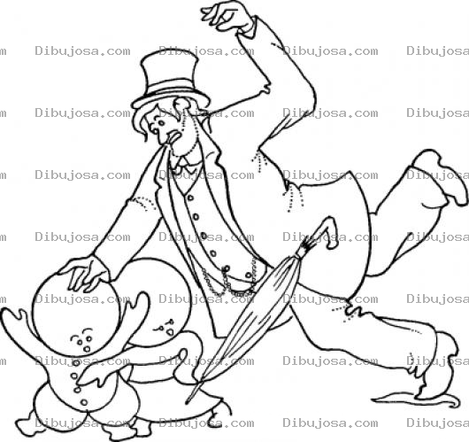 Dibujo para colorear Dibujo De Senor Tropezando Y Cayendo Sobre Unos Ninos Para Pintar Y Colorear