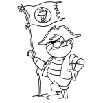 Dibujo para colorear Pirata Con Pata De Palo Para Pintar Y Colorear