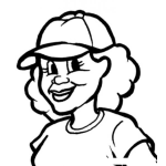 Dibujo para colorear Dibujo De Mujer Con Gorra Para Pintar Y Colorear