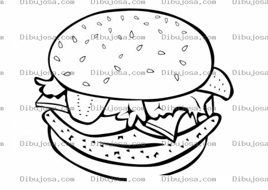 Dibujo para colorear Colorear una Hamburguesa