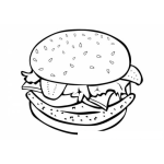 Dibujo para colorear Colorear una Hamburguesa