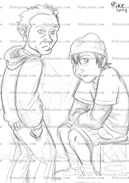 Dibujo para colorear Dibujo De Dos Vagos Platicando Para Pintar Y Colorear