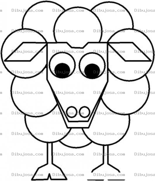 Dibujo para colorear Dibujo De Ovejita Con Circulos Para Pintar Y Colorear