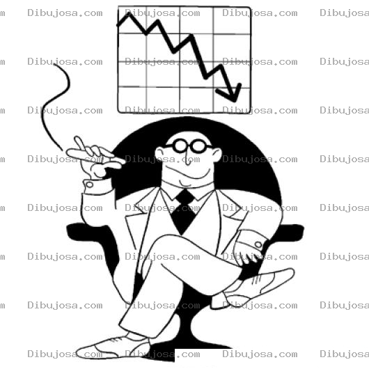 Dibujo para colorear Nervios De Acero Dibujo Para Colorear A Un Jefe Tranquilo Ante La Crisis La Quiebra Y La Bancarrota De Su Empresa