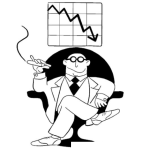 Dibujo para colorear Nervios De Acero Dibujo Para Colorear A Un Jefe Tranquilo Ante La Crisis La Quiebra Y La Bancarrota De Su Empresa