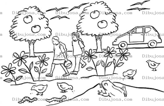 Dibujo para colorear Caminitodelaescuela.com Dibujo Del Caminito De La Escuela Para Pintar Y Colorear