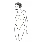 Dibujo para colorear Vieja En Calzoneta Para Pintar Y Colorear