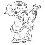 Dibujo para colorear Confusio Dibujo De Sabio Chino Con Kimono Para Pintar Y Colorear