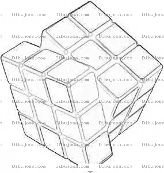 Dibujo para colorear Dibujo De Cubo De Rubik Desordenado Para Pintar Y Colorear De Varios Colores